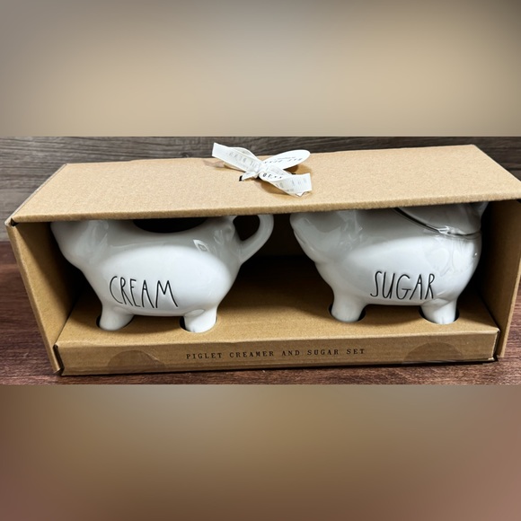 Rae Dunn Piglet Cream And Sugar Set - NEW - Picture 4 of 7